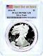 2024 W $1 Proof Silver Eagle PCGS PR70 DCAM First Day of Issue Flag Label
