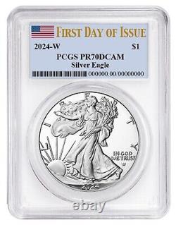 2024 W 1oz Silver Eagle Proof PCGS PR70 DCAM First Day Of Issue Label
