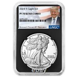 2024-W Proof $1 American Silver Eagle NGC PF70UC Trump Label Retro Core