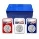 2025 $1 American Silver Eagle 3pc Set NGC MS70 ER Flag Label Red White Blue