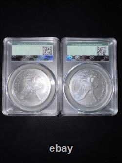 2025 (2 Coins) $1 AMERICAN SILVER EAGLE CAC MS70 FIRST DELIVERY LABEL