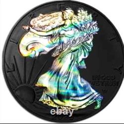 2025 American Silver Eagle Black Ruthenium with Hologram Accents 1 oz