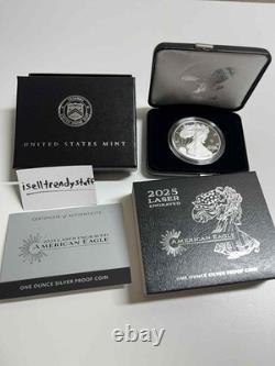 2025 Laser Engraved American Eagle One Ounce Silver Proof Coin IN HAND