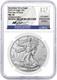 2025 W $1 Burnished Silver Eagle NGC MS70 First Day of Issue Gaudioso Signed