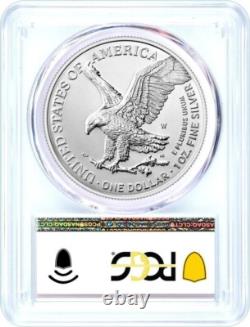 2025 W $1 Burnished Silver Eagle PCGS SP70 First Strike Flag Label