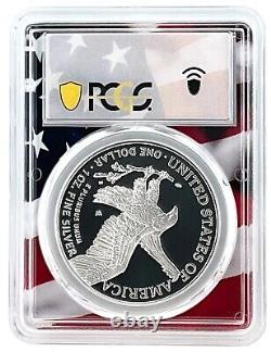 2025 W 1oz Silver Eagle Proof PCGS PR70 DCAM First Strike Flag Frame