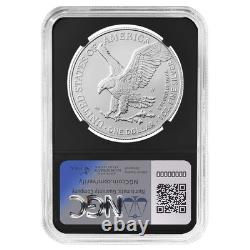 2025-W Burnished $1 American Silver Eagle NGC MS70 ER Black Label Retro Core