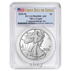 2025-W Proof $1 American Silver Eagle Congratulations Set PCGS PR69DCAM FDOI