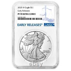 2025-W Proof $1 American Silver Eagle NGC PF70UC ER Blue Label