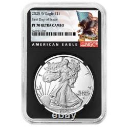 2025-W Proof $1 American Silver Eagle NGC PF70UC FDI Black Label Retro Core