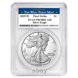 2025-W Proof $1 American Silver Eagle PCGS PR70DCAM FS West Point Label
