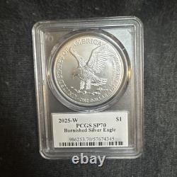 2025 W Silver American Eagle Burnished PCGS SP70 From Ultra Breaks Only 445 Made