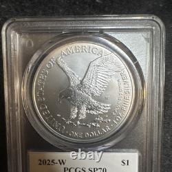 2025 W Silver American Eagle Burnished PCGS SP70 From Ultra Breaks Only 445 Made