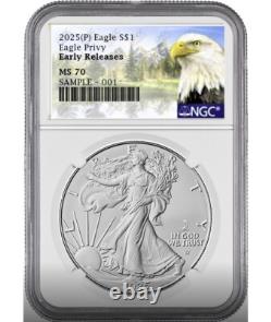 2025 p silver eagle with eagle privy ngc ms70 early releases mtn presale2