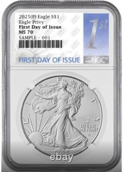2025 p silver eagle with eagle privy ngc ms70 first day of issue 1st presale2