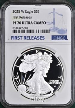 2025 w proof silver eagle ngc pf 70 uc first releases fr label