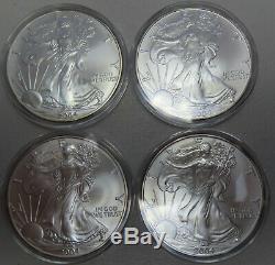 20 ASE 2004 silver eagles in Air-Tite acrylic holders= 1 Roll Uncirculated coins