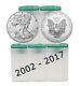 (20) Back Date between 2002 2017 1oz American Silver Eagles (bse)