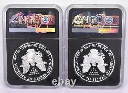 (2) PF70UCAM 1986-S & 2020-W American Silver Eagles Mercanti Signed NGC 8650