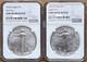 2 coin set 2024 and 2025 p silver eagle with privy ngc gem uncir brown