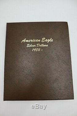 34 Coin Complete Silver Eagles Set With New Dansco Book 1986-2019 American BU UNC
