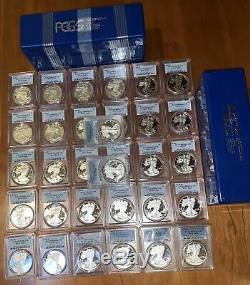 34 PCGS Proof American Eagle Set 1986-2020 San Fran, Philly & West Point Mints