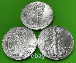 (3) 2023 American Eagle 1oz Fine. 999 Silver Coins Pulled From Monster Box AR22