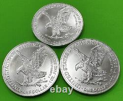 (3) 2023 American Eagle 1oz Fine. 999 Silver Coins Pulled From Monster Box AR22