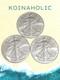 (3) 2024 1 oz $1 American SILVER Eagle Coins (BU). 999 Fine, Fast Ship