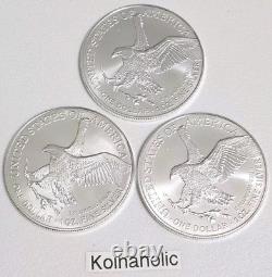 (3) 2024 1 oz $1 American SILVER Eagle Coins (BU). 999 Fine, Fast Ship