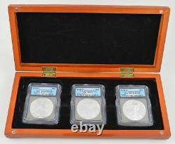 (3) PR70DCAM 2006-WithSP70 2006-WithRP70DCAM 2006-P American Silver Eagles ICG 7408
