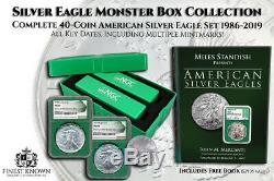 40 Coin Set American Silver Eagles 1986 to 2019 NGC MS69 NCLUDING ALL KEY DATES