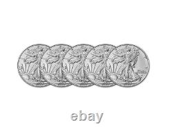 5 Five 2023 America silver Eagle Dollars coins. 999
