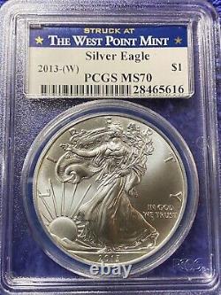 8 Different Silver Eagles PCGS MS 70