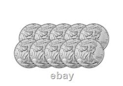 A lot OF Ten 2022 American Silver Eagle 1 oz $1 Coins