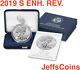 American Eagle 2019 One Ounce Silver ENHANCED REVERSE Proof S Dollar. 999 19XE