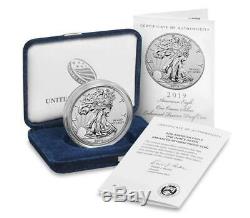 American Eagle 2019 One Ounce Silver ENHANCED REVERSE Proof S Dollar. 999 19XE