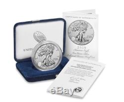 American Eagle 2019 One Ounce Silver Enhanced Reverse Proof Coin opened