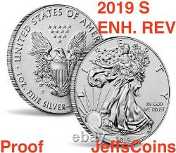 American Eagle 2019 S ENHANCED REVERSE 19XE Proof PR PF Silver with OGP NGC PF70