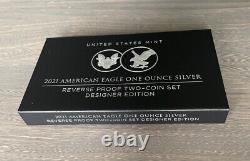 American Eagle 2021 One Ounce Silver Reverse Proof Two-Coin Set 21XJ Free Ship