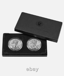 American Eagle 2021 One Ounce Silver Reverse Proof Two Coin Set 21XJ IN HAND
