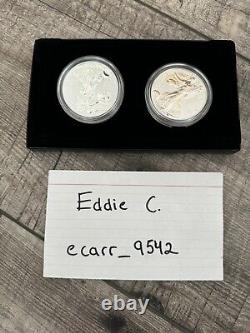 American Eagle 2021 One Ounce Silver Reverse Proof Two-Coin Set Designer Edition