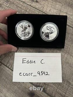 American Eagle 2021 One Ounce Silver Reverse Proof Two-Coin Set Designer Edition