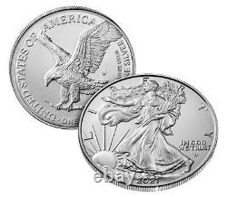 American Eagle 2021 One Ounce Silver Uncirculated Coin (21EGN) 3 Coins/Box