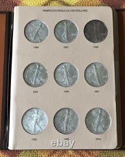 American Eagle. 999 Silver Dollars, Complete Book Of 36, 1986-2019, Price Drop