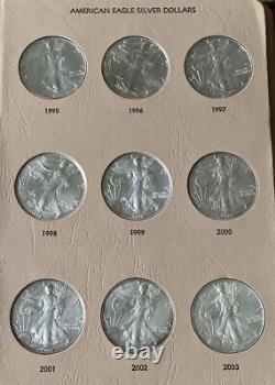 American Eagle. 999 Silver Dollars, Complete Book Of 36, 1986-2019, Price Drop