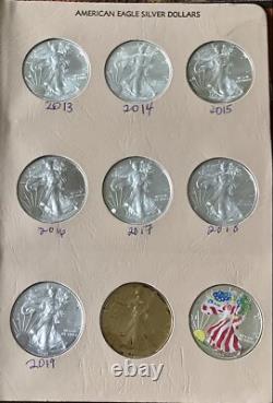 American Eagle. 999 Silver Dollars, Complete Book Of 36, 1986-2019, Price Drop