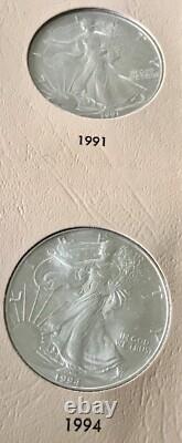 American Eagle. 999 Silver Dollars, Complete Book Of 36, 1986-2019, Price Drop