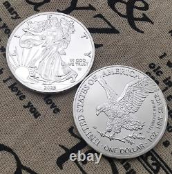 American Eagle Coins 2023.999 Fine Silver color BU Lot of 5 pieces FREE SHIPPIN