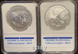 American Silver Eagles WEST POINT 2020 and 2021 type 1 and type 2 together